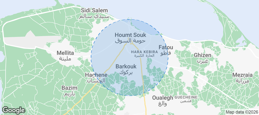 Djerba Houmet Souk Airbnb map